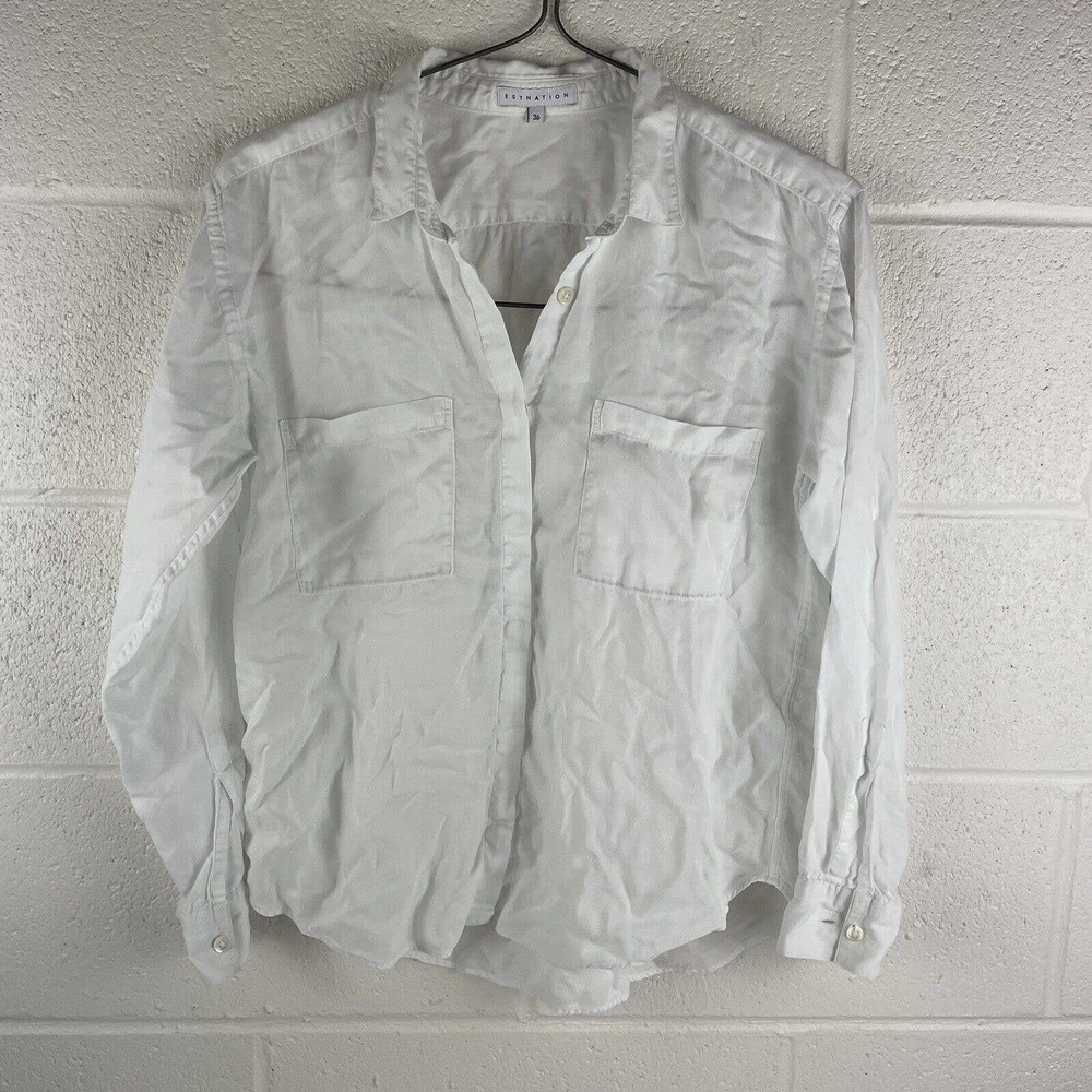 Estnation white cotton button-up Shirt size 36